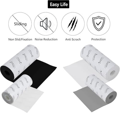 Non Slip Texture Self Adhesive Silicone Cuttable Furniture Pads - Anti-Sliding Rubber Floor Protectors for Any Furniture and Appliances