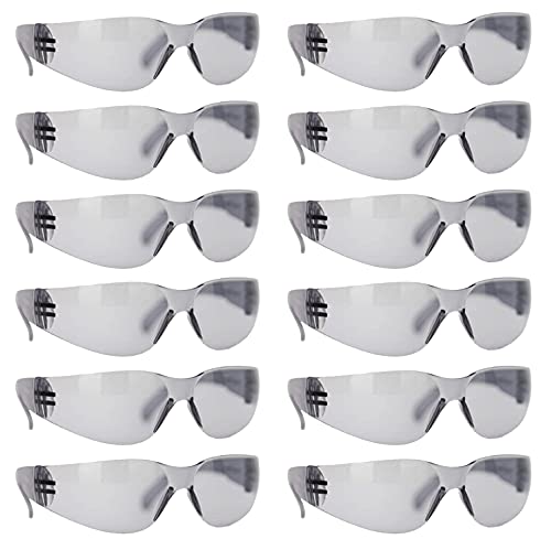 BISON LIFE Safety Glasses - Scratch Resistant Wrap Around Eyewear, Polycarbonate ANSI Z87.1 Impact Resistant Lens - color: Gray/Gray