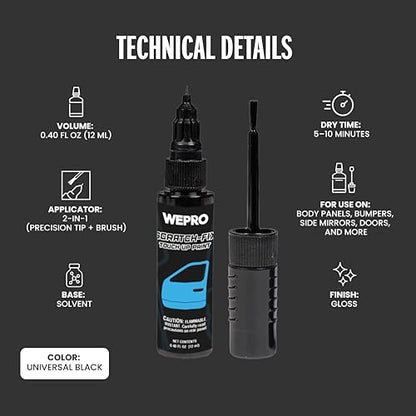 Mtn Scratch Fix Touch-Up Pen — Precision Paint Repair for Fine Scratches & Chips (Universal Black) - color: Universal Black