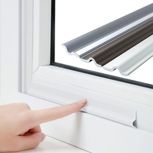 26 Feet Window Draft Stopper Foam Seal Strip Self Adhesive, Window Insulation and Door Side Weather Stripping Soundproof, Door Bottom Sweep Noise Gap Blocker (White) - color: White, size: 26 Feet