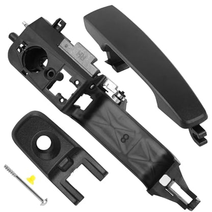 SHACHAR Exterior Door Handle Kit, Front Right Passenger Side 8S4Z-5422404-AA Compatible with Ford Focus 2008-2011, Cap w/o Hole 8S4Z-5422088-AA, Bracket 8S4Z-5426684-B Matte Black - size: Front Right Passenger Side