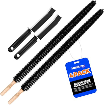 Holikme Dryer Vent Cleaner Kit 2 Pack - Household Cleaning Supplies,Long Flexible Refrigerator Coil Brush Radiator Brush,Dryer Lint Brush Home Essentials for Lint Trap Dust Vacuum Brush - size: Long 2pack
