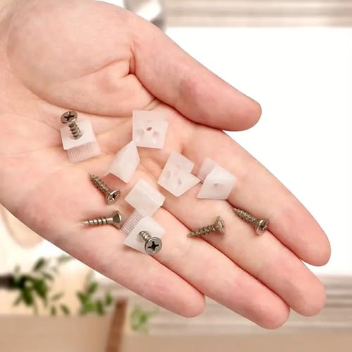 50 Pack Drawer Wedges with Screws - Furniture Chest Drawer Bottom Repair Fixing Mending Wedges 90 Degree Drawer Plastic Angle Code Bracket Fastener (50)