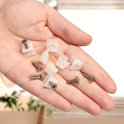 50 Pack Drawer Wedges with Screws - Furniture Chest Drawer Bottom Repair Fixing Mending Wedges 90 Degree Drawer Plastic Angle Code Bracket Fastener (50)