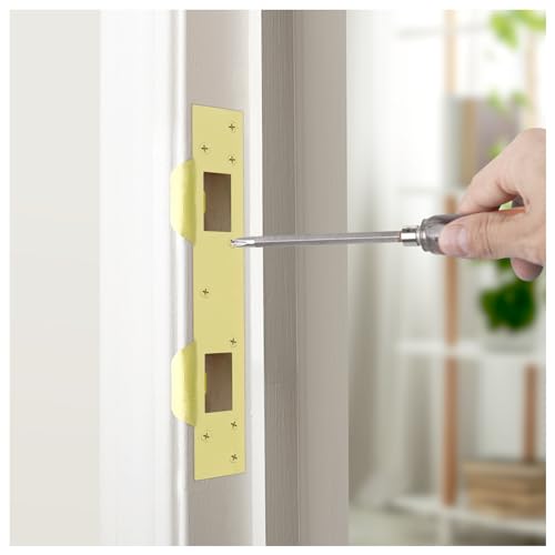 Nuk3y SP550 Combination Security Door Strike for 5-1/2 inch Hole Center (Polished Brass) - color: Polished Brass