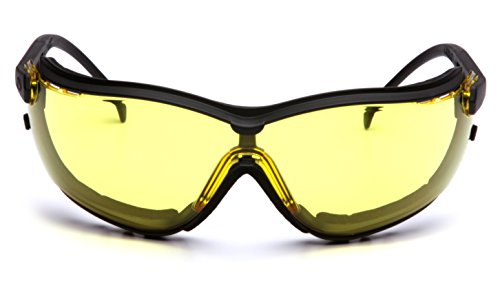 Pyramex V2G Safety Glasses, Black Frame/Amber Anti-Fog Lens - color: Black Frame/Amber Anti-fog Lens