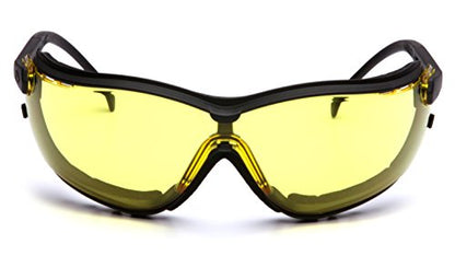 Pyramex V2G Safety Glasses, Black Frame/Amber Anti-Fog Lens - color: Black Frame/Amber Anti-fog Lens