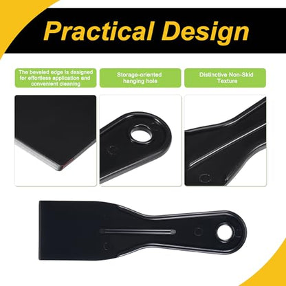 4 Pcs Putty Scraper 2" ABS Plastic Spatula Drywall Patch Repair Spreader Wall Covering Smoother Black - size: 2"