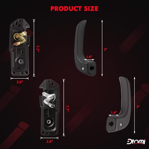 Interior Door Handle Kit Front Rear Left/Right Passenger/Diver Side Compatible With GMC Chevy Cadillac Vehicle 2007-2014 Silverado, Suburban Tahoe, Sierra Yukon, Escalade Replaces# 20833602, 20833606 - style: 1 Set