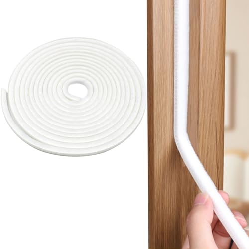 Weather Stripping Door Window Seal Strip 33 Ft, Selfadhesive Strong Adhesion, soundproofing, Draft Blocker, Dustproof, Suitable for Doors and Windows Cabinet Doors, 0.2 Inch Thick, White - color: White, size: 0.2in Brush x 0.4in Backing x 33Ft
