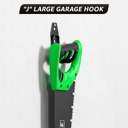 30 Pack Garage Hooks, Heavy Duty Steel Wall Mount Utility Hangers with Anti-Slip Coating for Hanging Bikes, Ladders, Power Tools, and Garden Equipment - color: 30 Pack Black