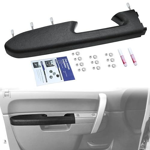 22818465 Front Left Driver Side Armrest Repair Kit Fit for Chevy Silverado/GMC Sierra 1500 2500HD 3500HD 2010-2014, Door Panel Repair with Door Release Handle Below Armrest, Black - color: Black/Ebony, size: Driver Side