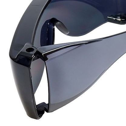 Calabria 3000 Fitover Safety Glasses with Uni-Lens – [Smoke] Wrap Around Eye Protection | Anti-Fog Scratch Resistant | Protective Eyewear - color: Smoke
