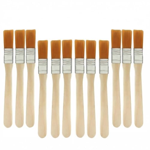 12-Piece Soft Nylon Bristle Paint Brush Set for Walls, Cabinets, Trim, Fences, Touch-Ups, Staining, Crafts, DIY and Painting Projects