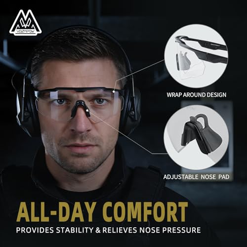 Shooting Glasses Anti Fog with High Definition Lenses, ANSI Z87+ Certified Tactical Safety Glasses for Men Women - color: P1-photochromic Grey