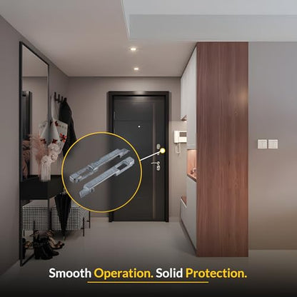 Brixwell Die Cast Finger Latch Set, Zinc Construction, Mill Finish, 4-1/16" Length, Includes Left and Right Hand Latches, Designed for Sliding Window and Door Applications