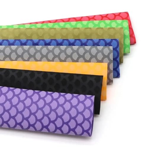 Fish Scale Pattern Heat Shrink Sleeve Wrap Fishing Bulding Handle Cork Rod Grip with Non Slip Waterproof and Insulation 1 Meters 8 Color 6 Size Choice Durable Repair (Blue, 1M-25MM) - color: Blue, size: 1M-25MM