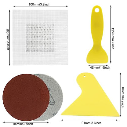 12 PCS Drywall Repair Patch Kit, 2 inch Self Adhesive Aluminum Repair Patch Metal Sheetrock Ceiling Mesh Repair for Plasterboard Drywall Hole Repair
