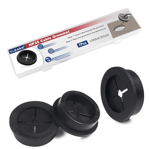 1-3/8 Inch Cable Grommet (35mm) – 7 Pcs Flexible Rubber Hole Covers for Generator Panel, Power Control Boxes, Large Wire Routing (Black) - size: 7pcs 1-3/8"(35mm)