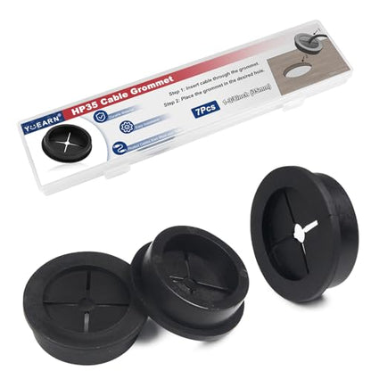 1-3/8 Inch Cable Grommet (35mm) – 7 Pcs Flexible Rubber Hole Covers for Generator Panel, Power Control Boxes, Large Wire Routing (Black) - size: 7pcs 1-3/8"(35mm)