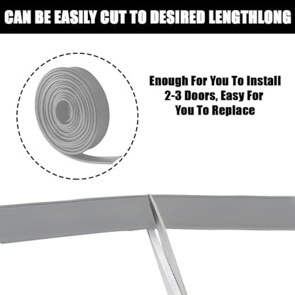 Shower Bottom Waterproof Door Rubber Sweep Trim Black Seal for Home Bathroom, 108 x 13/16 x 5/32 Inch Tee Insert Shape (Grey) - color: Gray