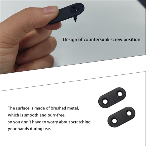 20 Pack Black Straight Brace, Flat Straight Bracket with Screws, 1.42 x 0.63 Inch Repair Bracket, for Tables, Cabinets, Bookshelves - color: Black