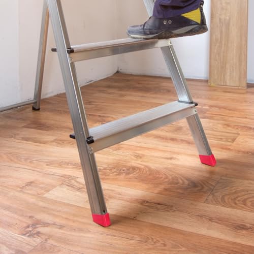 Cabilock Non-Slip Ladder Foot Covers 4 Pack Durable Rubber Ladder Pads Protective Replacement for Extension Feet 2.16X1.49X0.98In - color: 2.red