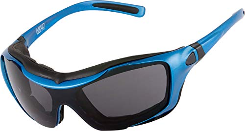 Large Motorcycle Riding Glasses Extreme Sports Wrap Sunglasses - color: Blue | Smoke