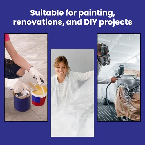 VicMore 2-Pack Plastic Drop Cloth 9x12 Feet - Waterproof and Clear Tarp for Painting, Furniture Protection, and Floor Covering - Durable Multipurpose Sheeting - size: 9FT x 12FT, 2 PACK, MEDIUM-DUTY