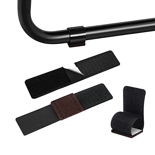 Ezprotekt 32 Pcs Felt Furniture Pads with Hook and Loop Fasteners for Sled Chair Floor Protectors, Wrap-Around Felt Savers, Chair Sled Floor Glides Tubing Protectors, No Scratches No Noise (Black) - color: Black-32pcs, size: L: 1.4" X 1.2" X 5.7"
