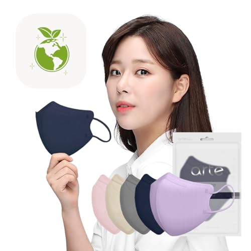 HOMSSEM Arte Korean Mask For Adults Dust Mask Made In Korea 2d–4Layer Protective Filter Ideal Fit for Comfortable 5 Color (Navy 25p) - color: Navy 25p