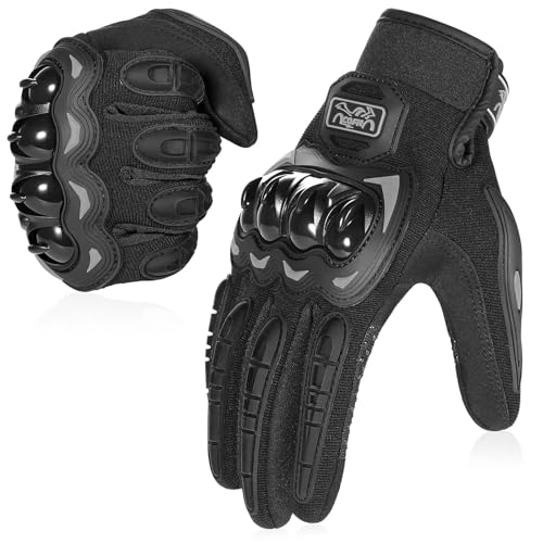 COFIT Motorcycle Gloves for Men and Women, Full Finger Touchscreen Motorbike Gloves for BMX ATV MTB Riding, Road Racing, Cycling, Climbing, Motocross - Black XL - color: Black, size: X-Large