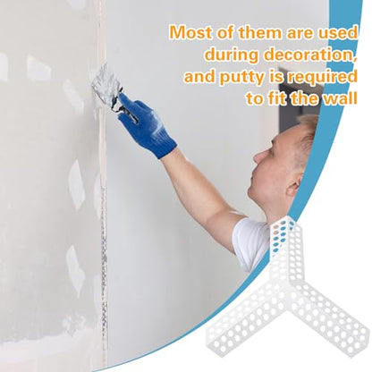 Pangda 24 Pcs 3 Way Corners for Drywall Drywall Anti Crack Reinforced Corner Bead for Inside Outside Wall Crack Repair Tool