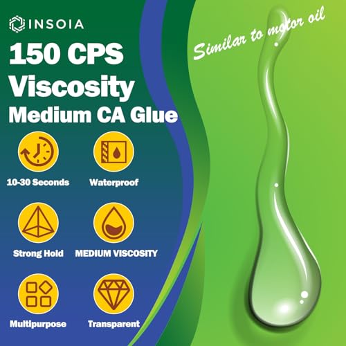 Medium CA Glue, 20g Premium Cyanoacrylate Super Glue Quick Fix 150 CPS Viscosity Adhesive for Woodturning, Pen Turning, Hobby Models, Lapidary, Acrylic, Nails&More - size: 20 Grams * 1 Pack, style: Medium CA Glue