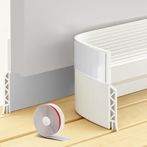 Door Draft Stopper Sheets, Door Sweep for Exterior & Interior Doors,Rolls & Strips Under Door Draft Blocker Insulator Doors Sweep Weather Stripping Noise Stopper Strong Adhesive, White 39" - size: white-39''-1pcs