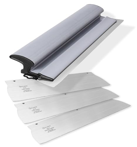 ROLLINGDOG 24" Drywall Skimming Blade - 2pcs 0.5mm and 2pc 0.3mm Stainless Steel, Tape Knife Finishing Tools for Smoothing Wall and Ceiling,Joint Compound - size: 24" Skimming Blade