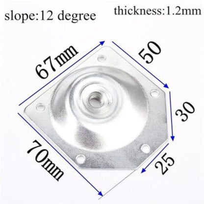 FABULETTA Angled Leg Bracket, Galvanized Iron Furniture Foot Plate with Screws, for 3-4cm Solid Wood Table Chair Bedside Cabinet Assembly Repair Kit
