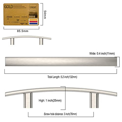 Amerdeco 10 Pack Brushed Satin Nickel 3 Inch(76mm) Hole Centers Kitchen Cabinet Pulls Hardware Kitchen Handles for Cabinets Cupboard Handles Drawer Pulls ZH0003 - color: Brushed Satin Nickel, size: 3"/76MM Hole Center
