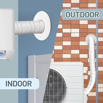 Mini Split Line Set Cover Wall Sleeve 2.87" OD 2.76" ID 7.87" Length, PVC AC Through Wall Pipe Sleeve for HVAC Air Conditioner Line Set Protection