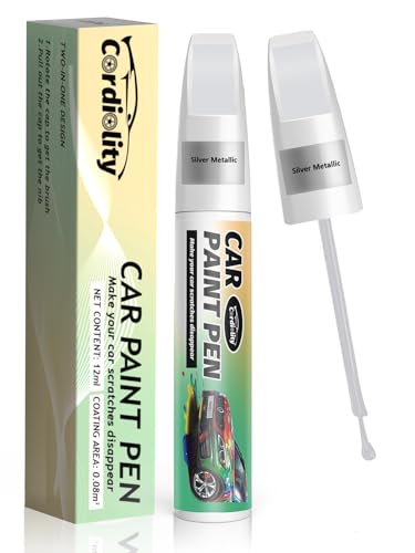 Car Touch Up Paint Silver Metallic, Color Accurate Car Scratch Repair Remover Pen Fix Auto Paint Chips and Nicks - color: Silver Metallic