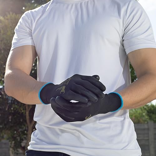 G & F Work Gloves for Men, Lightweight Grip, Polyurethane Coated, Touchscreen Compatible, Flexible & Breathable, Durable Construction, Ideal for Gardening, Mechanics, and General Duty Tasks, 12 Pairs - size: X-Large
