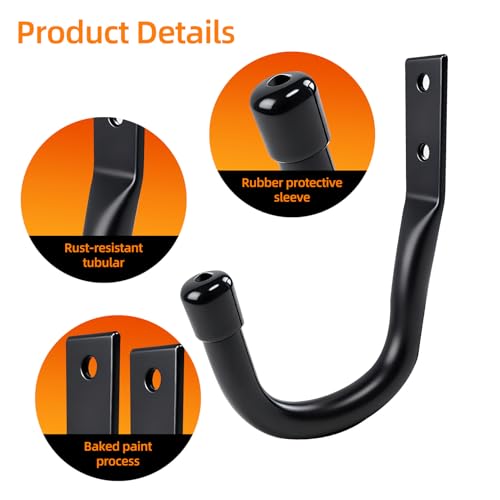 20 Pack Heavy Duty Garage Hooks Wall Mount Steel Garage Storage Hooks with Anti-Slip Coating for Hanging Ladders,Bikes,Garden Tools,Bulk Items Ropes and More Equipment
