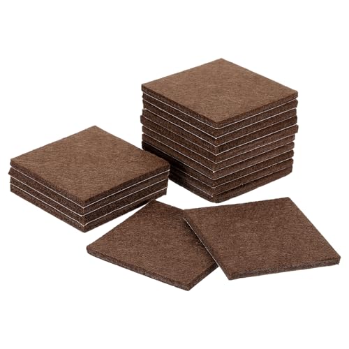 uxcell Furniture Pads, 16Pcs 2.5" - Square Self Adhesive Felt Furniture Pads, Floor Protectors for Furniture Feet Chairs Legs Hardwood Floors (Brown) - color: Brown, size: 2.5"