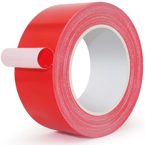 Duct Tape Red, 2 Inches x 32 Yards, Heavy Duty Waterproof, Strong, Durable, Easy-Tear by Hand, Residue-Free for Home Repairs, Industrial, Fixed Carpet Edge, DIY Projects - color: Red
