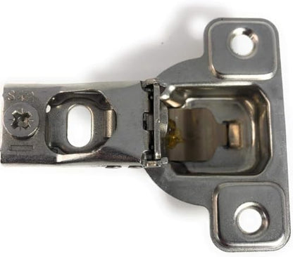 Salice E-Centra Nickel-Plated Metal 106-degree 9/16-inch Overlay Screw-on Face Frame Hinge with 2 Cams (2)