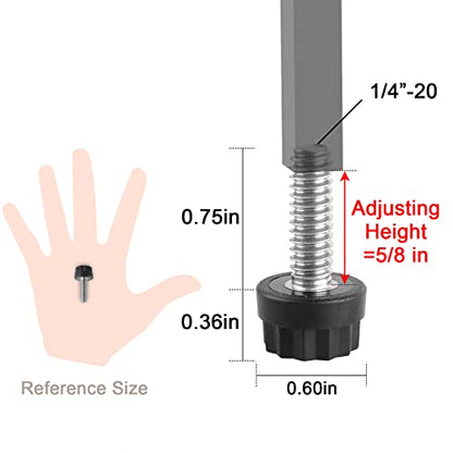 Stainless Steel Screw Leveling Feet 1/4” Furniture Levelers Adjustable Table Levelers Chair Levelers Outdoor Indoor Furniture Feet for Table, Chair, Cabinet, Patio Furniture Legs, 12 pcs Pack (Small) - color: Furniture Levelers 12pack-stainless Steel