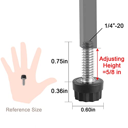 Stainless Steel Screw Leveling Feet 1/4” Furniture Levelers Adjustable Table Levelers Chair Levelers Outdoor Indoor Furniture Feet for Table, Chair, Cabinet, Patio Furniture Legs, 24 pcs Pack - color: Furniture Levelers 24pack-stainless Steel