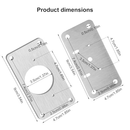 12 Pack Cabinet Hinge Repair Plate, Cabinet Doors Hinge Repair Kit, Stainless Steel Furniture Drawer Window Repair Plates with Mounting Screws, Easy to Install