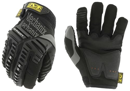 Mechanix Wear M-Pact Impact Resistant Work Gloves - Durable Safety Gloves for Men - Touchscreen Capable - Machine Washable - Breathable - Small - Black - color: Black/Grey, size: Small