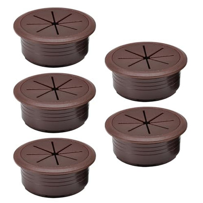 EASYEAH 5 Pcs Desk Grommet 2-1/16" / 53 mm, Desk Hole Cover for Cables Coffee, Cable Grommet ABS Plastic, Desk Hole Grommet for Home & Office Pc, Detachable Cable Cord Organizer - size: 2-1/16" / 53 mm, style: 5pcs Coffee